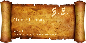 Zier Elizeus névjegykártya